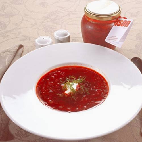 Борщ с томлёной говядиной