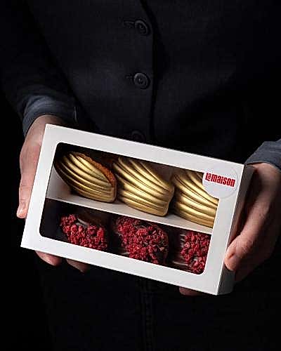 Набор мадлен с лимонным и малиновым конфи